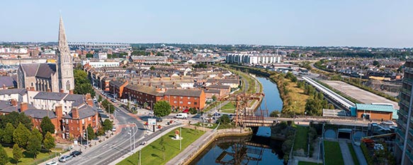Aerial View, Royal Canal, Dublin