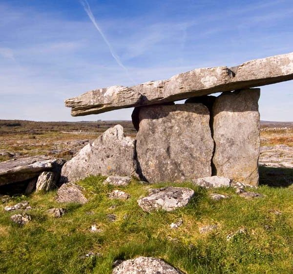 Ancient stone formation in rocky landscape.
