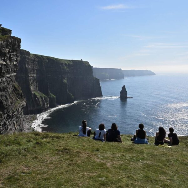 Admiring the view at the Cliffs of Moher